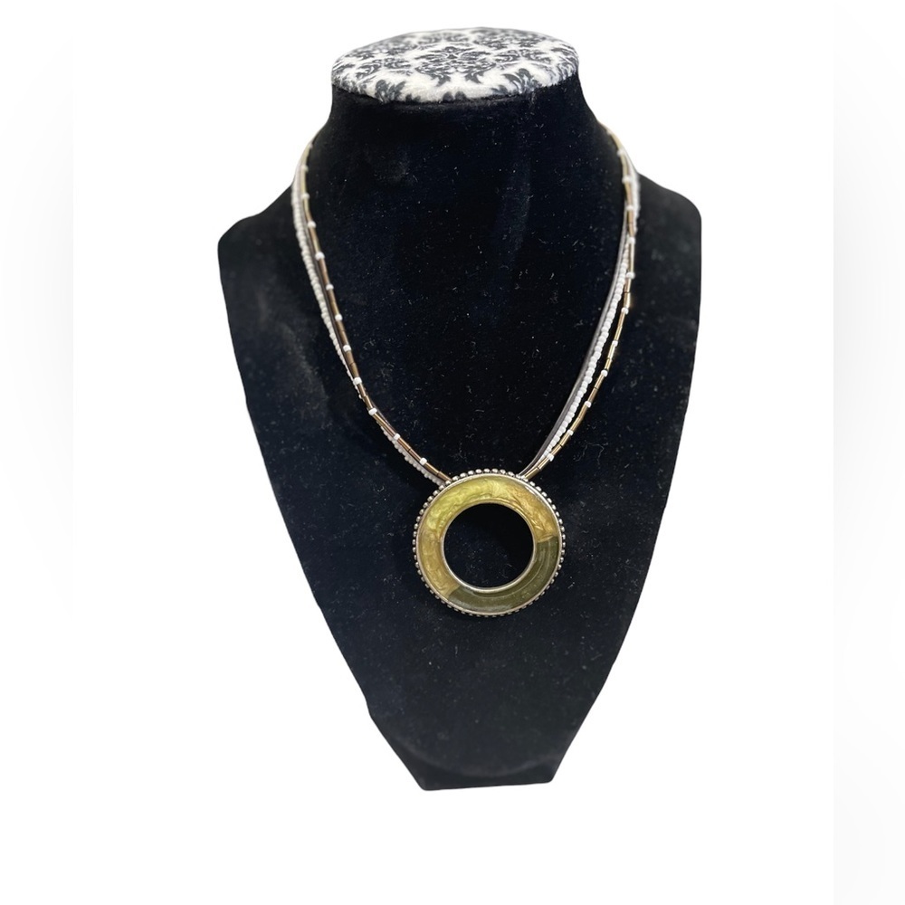 KC Kenneth Cole triple strand choker necklace with resin pendant